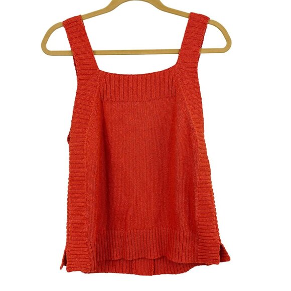 Madewell Rowe Button Front Knit Sweater Tank Top Square Neck - Size Large - Picture 2 of 6